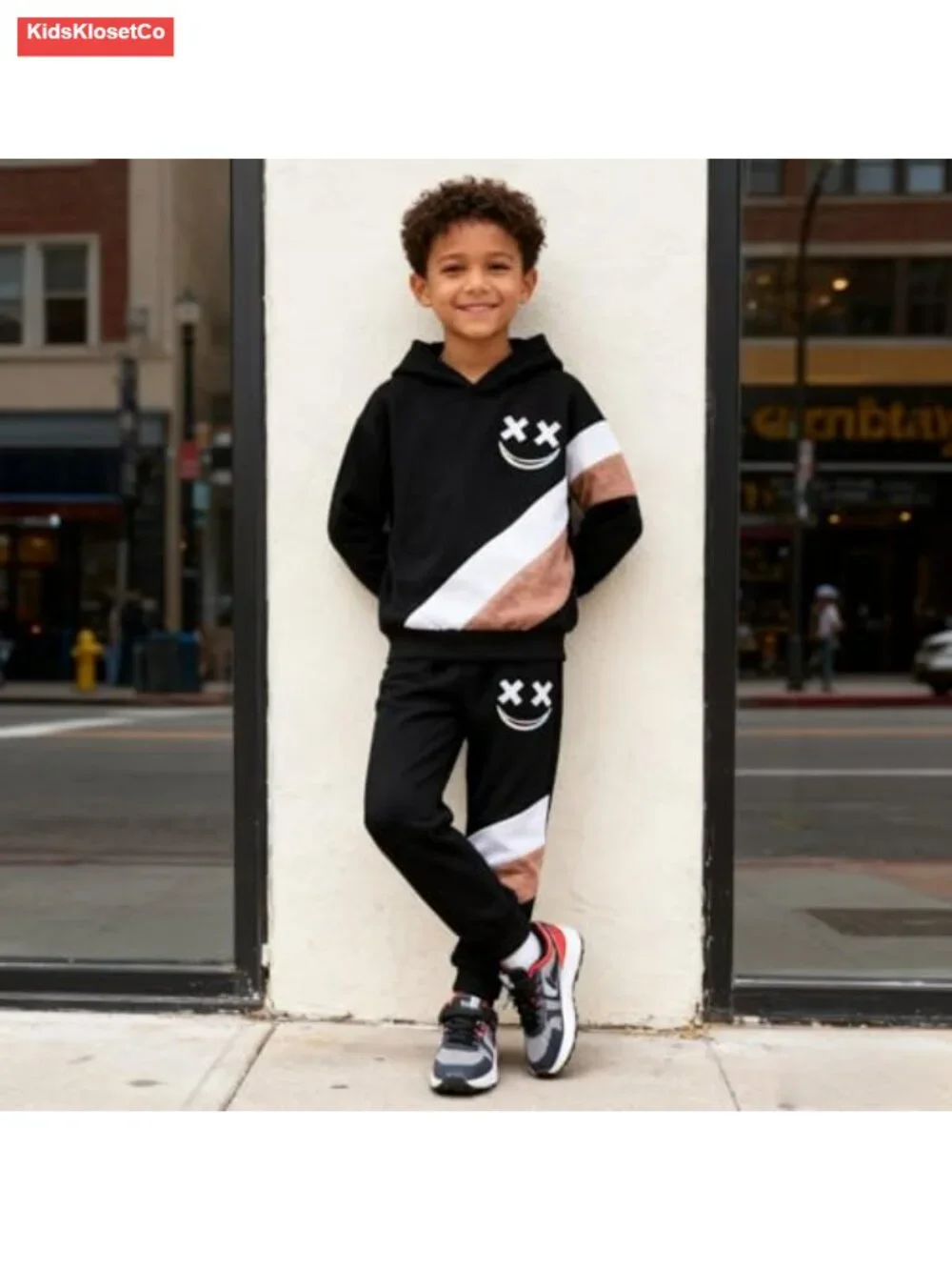 Boys 2-Piece Outfit Set Short Sleeve Tee & Pants Cotton Blend